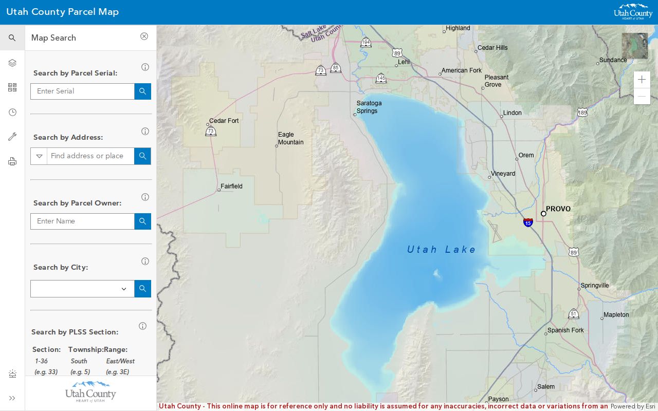 Spanish Fork people search with the Utah County parcel map
