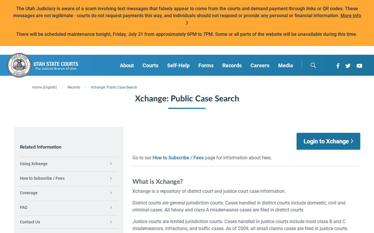 Spanish Fork people search using Utah court Xchange