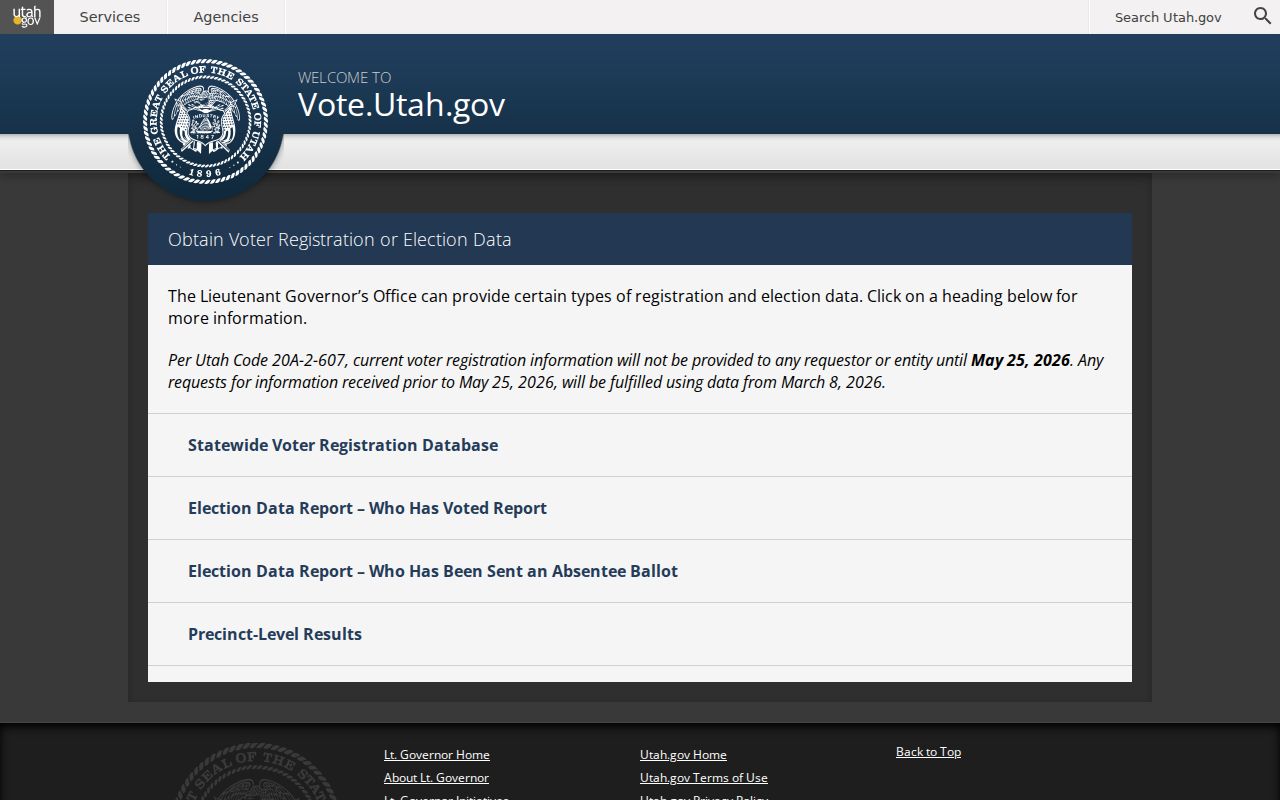 Spanish Fork voter registration records request through Utah
